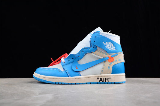 Air Jordan OW AJ1 Joe 1 Joint North Carolina Blue – High-Top Basketball Shoes