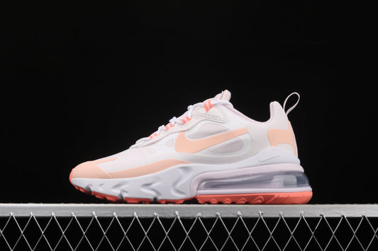 Nike Air Max 270 React in the Summit White/Crimson Tint colorway CJ0619-103