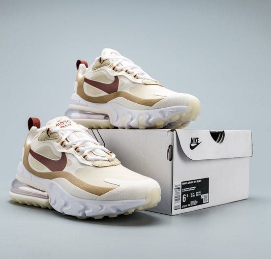 Nike Air Max 270 React – Light Cream/Red Clay Edition 🔥
