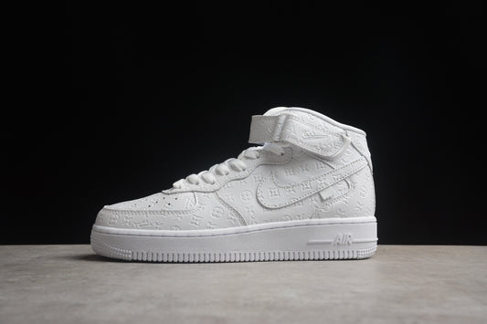 Louis Vuitton x Nike Air Force 1 Mid – All-White Monogram