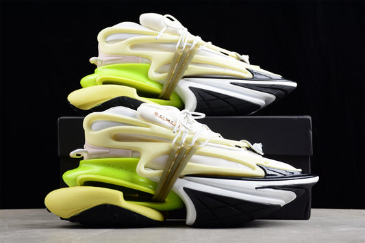 Balmain B-Runner Sneakers White/Yellow Neon Green – Futuristischer Luxus in frischen Farben