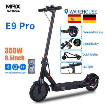electric scooter models: E9 Pro and E9MAX.
