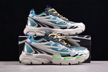 Off-White™ x Nike Terra Forma in the blue/green/silver colorway.